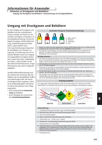Umgang mit Druckgasen und Behältern