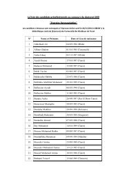 La liste des candidats prÃ©sÃ©lectionnÃ©s au concours du doctorat LMD ...