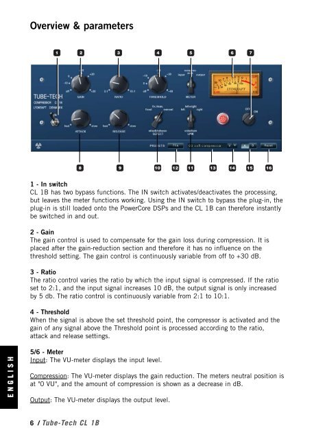 Tube-Tech CL 1B Manual - English - TC Electronic