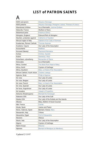 catholic francisco san saints list patron solano church amendment great