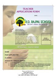 personal fitness form - RD Rajpal Public School