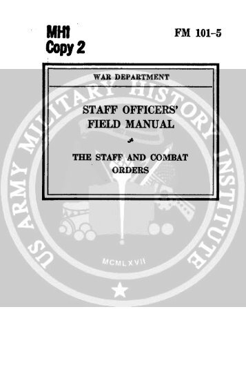 FM 101-5 Staff Officers' Field Manual The Staff and Combat Orders