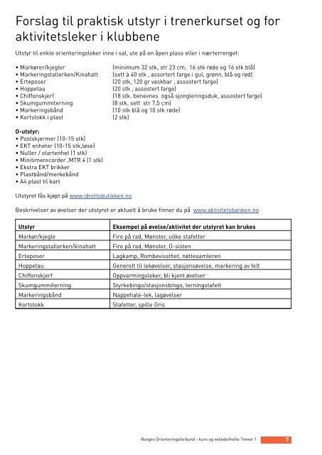 NOF Trener 1 kurs og veilederhefte.pdf - Norges orienteringsforbund