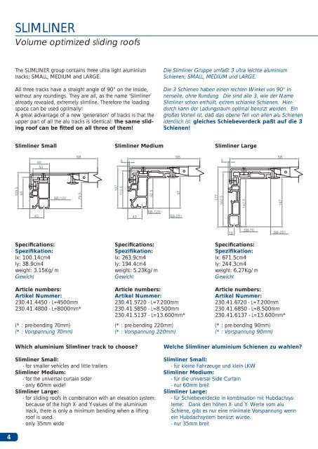 SLIDING ROOFS - Technical manual SCHIEBEVERDECKE - sesam