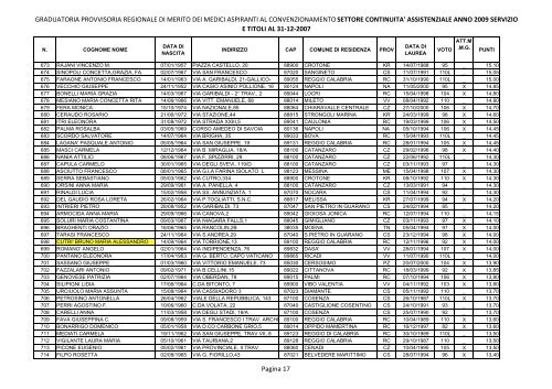 graduatoria provvisoria regionale di merito dei medici aspiranti al ...