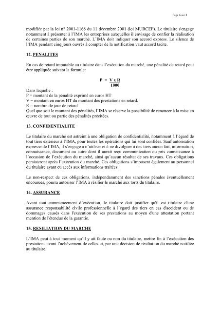 Cahier des charges et acte d'engagement - Institut du Monde Arabe