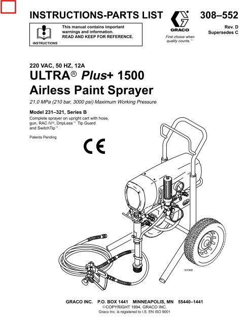 Graco paint sprayer leaking from bottom outlet