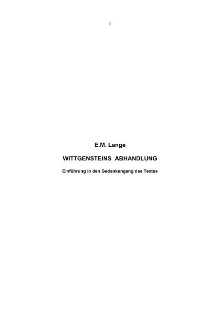 Ludwig Wittgenstein: >Logisch-Philosophische Abhandlung< - Ein ...