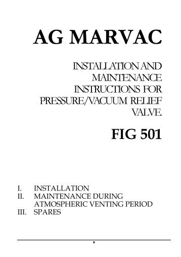 Marvac Fig. 501 (PV Valve) - Safety Systems UK Ltd