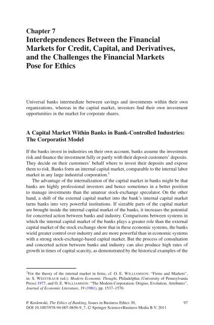 The Ethics of Banking: Conclusions from the Financial Crisis (Issues ...