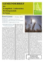 GEMEINDEBRIEF der Evangelisch - Lutherischen Kirchengemeinde ...