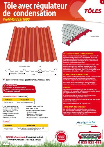 TÃ´le avec rÃ©gulateur de condensation - Beiser