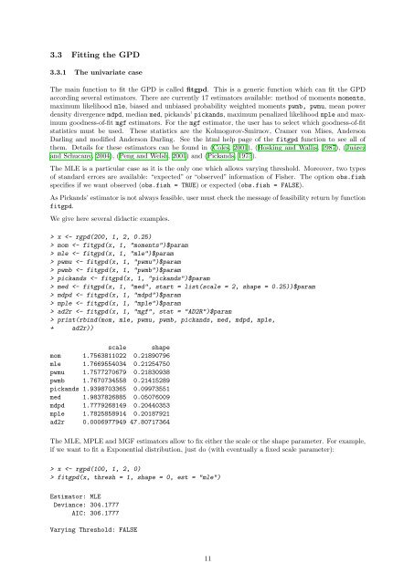 An R Package for Univariate and Bivariate Peaks Over Threshold ...