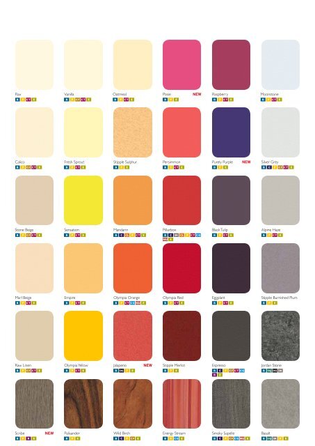 LAMINEX® COLOUR PALETTE