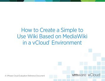 How to create a simple to use Wiki based on MediaWiki in ... - VMware