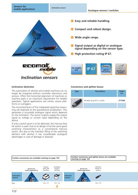 Inclination sensors