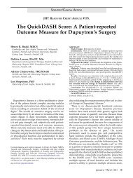 The QuickDASH Score - Dupuytren Foundation