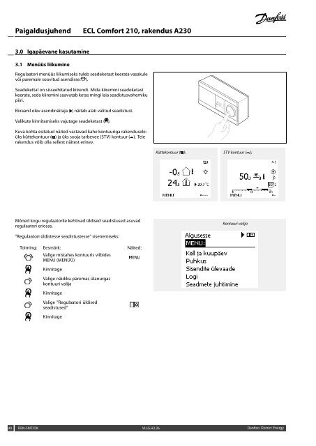 Paigaldusjuhend ECL Comfort 210, rakendus A230 - Danfoss