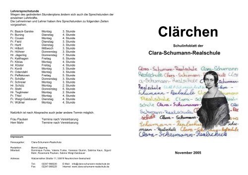 November 2005 - Clara-Schumann-Realschule