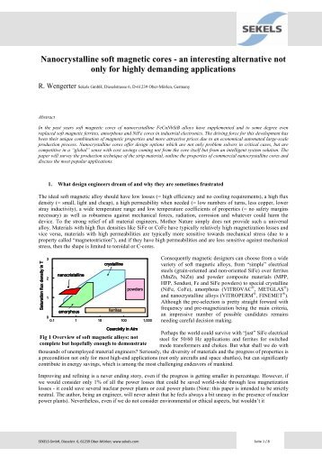 Nanocrystalline soft magnetic cores - an interesting ... - Sekels GmbH