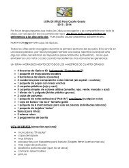 Lista de utiles para cuarto grado - Independence Charter School