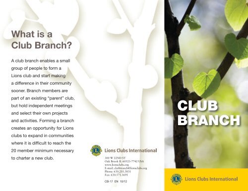 CLUB BRANCH - Lions Clubs International