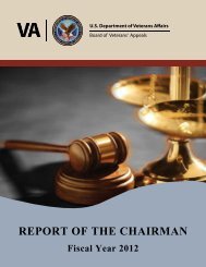 REPORT OF THE CHAIRMAN - Board of Veterans - US Department ...