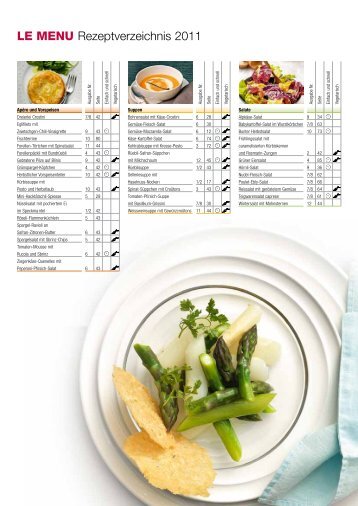 LE MENU Rezeptverzeichnis 2011