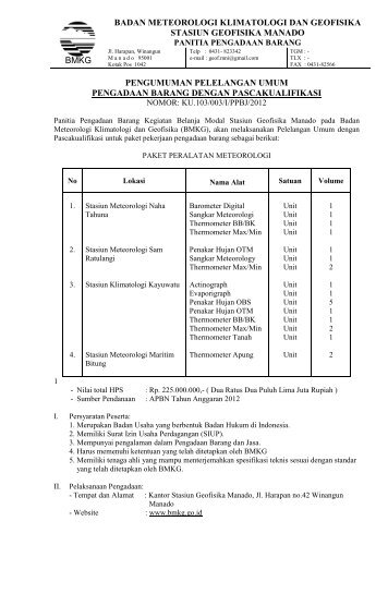 bmkg badan meteorologi klimatologi dan geofisika stasiun geofisika ...