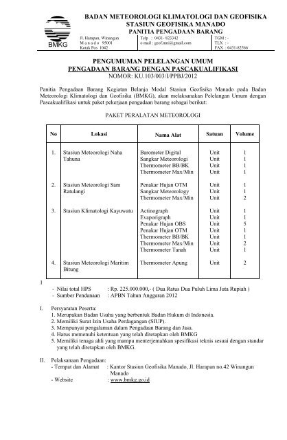 bmkg badan meteorologi klimatologi dan geofisika stasiun geofisika ...