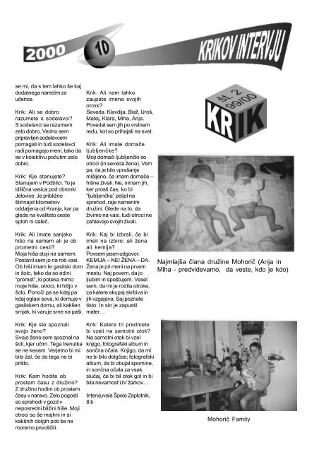 Krik 2 - osnovna Å¡ola Franceta PreÅ¡erna Kranj