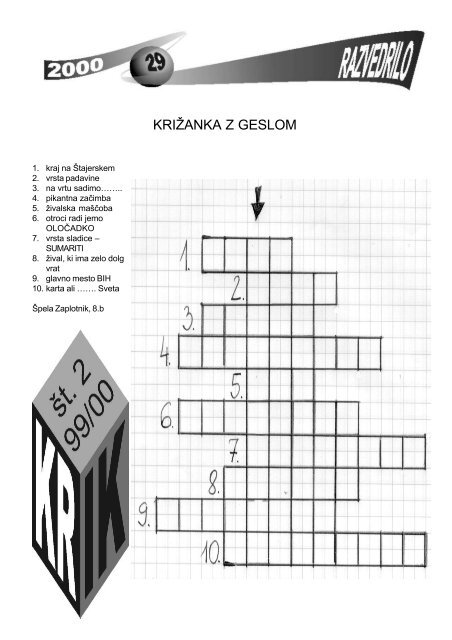 Krik 2 - osnovna Å¡ola Franceta PreÅ¡erna Kranj
