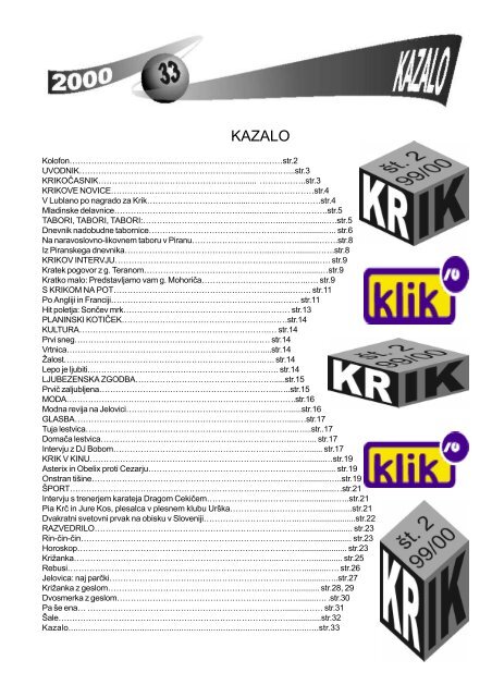 Krik 2 - osnovna Å¡ola Franceta PreÅ¡erna Kranj