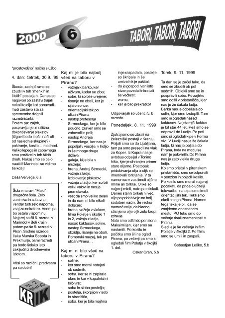 Krik 2 - osnovna Å¡ola Franceta PreÅ¡erna Kranj