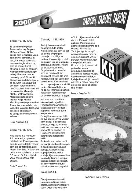 Krik 2 - osnovna Å¡ola Franceta PreÅ¡erna Kranj
