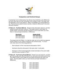 Comparison and Contrast Essays A comparison and contrast essay ...