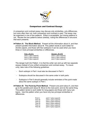 Comparison and Contrast Essays A comparison and contrast essay ...