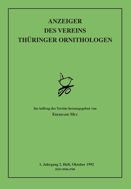 anzeiger des vereins thüringer ornithologen - Verein Thüringer ...