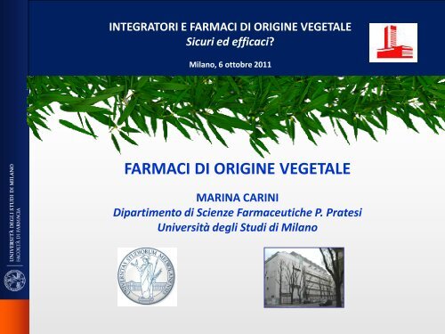 farmaci di origine vegetale - Istituto di Ricerche Farmacologiche ...