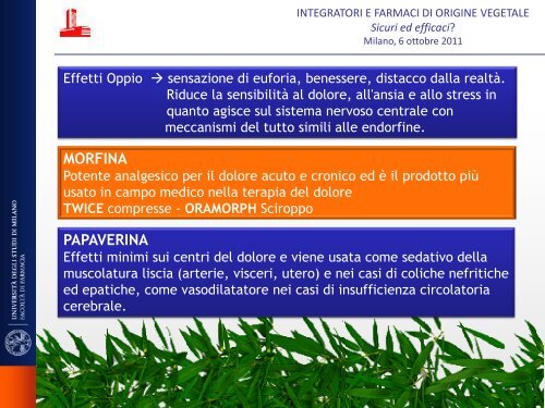 farmaci di origine vegetale - Istituto di Ricerche Farmacologiche ...