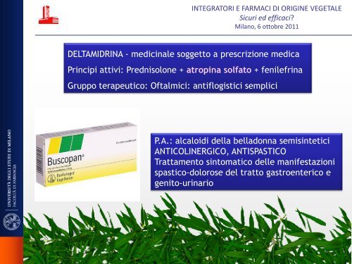 farmaci di origine vegetale - Istituto di Ricerche Farmacologiche ...