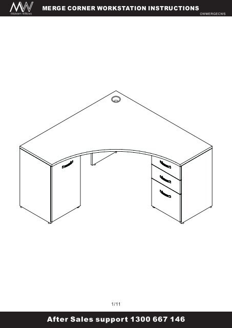 merge corner workstation instructions Officeworks