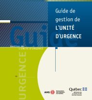 Guide de gestion de l'unitÃ© d'urgence - Gouvernement du QuÃ©bec