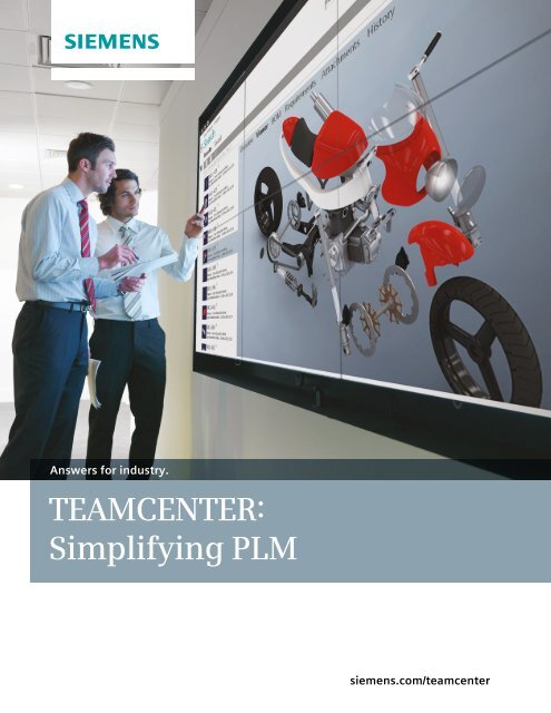 Teamcenter Overview Brochure - Siemens PLM Software