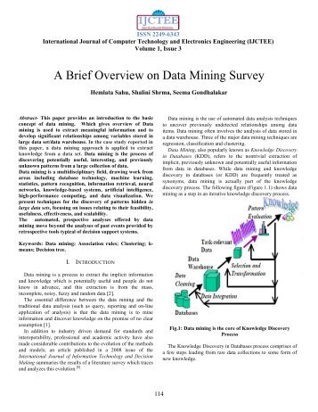 A brief overview on Data mining - International Journal of Computer ...