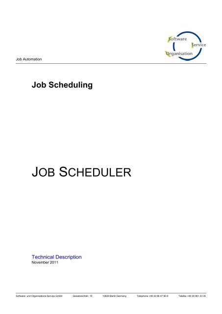 1 Configuring the Job Scheduler - SOS-Berlin