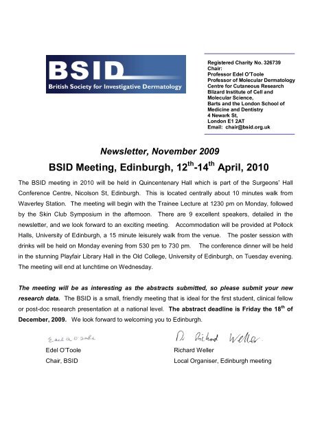 Bsid Meeting Edinburgh 12 Scottish Skin Biology Club