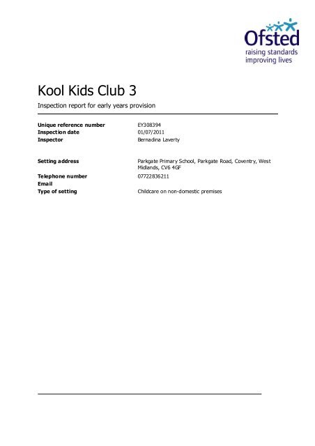 Kool Kids Club 3 - Ofsted