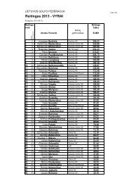 Reitingas 2013 - VYRAI - Lietuvos Golfo Federacija