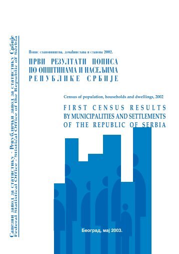 prvi rezultati popisa po op[tinama i naseqima republike srbije - MIRIS